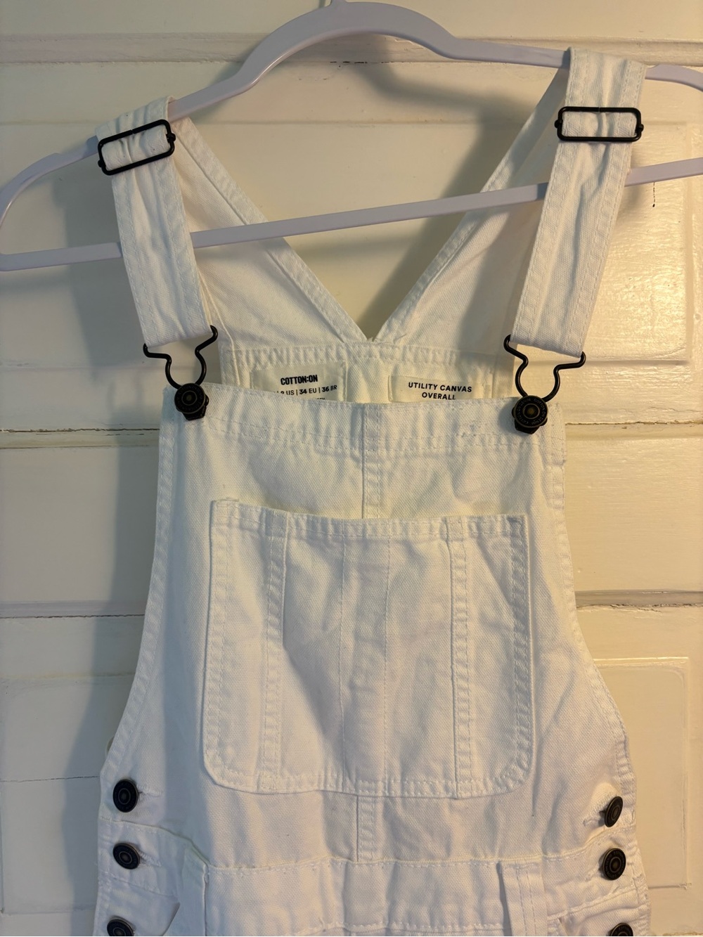 Cotton On Cream Wide-Leg Denim Overalls - Picture 2 of 9
